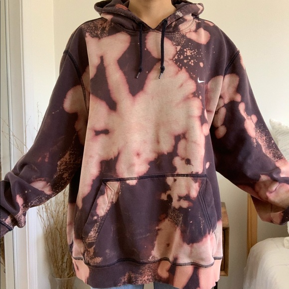 Nike Bleached Tie Dye Custom Upcycled Hoodie - Picture 3 of 6